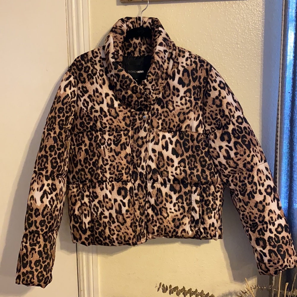 Cheetah puffer jacket from Fashion Nova